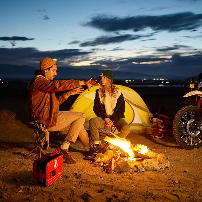 First Aid Kit with Labeled and Color-Coded Compartments, Emergency Medical Kit for Cars, Home, Office, Backpacking, Camping and Cycling