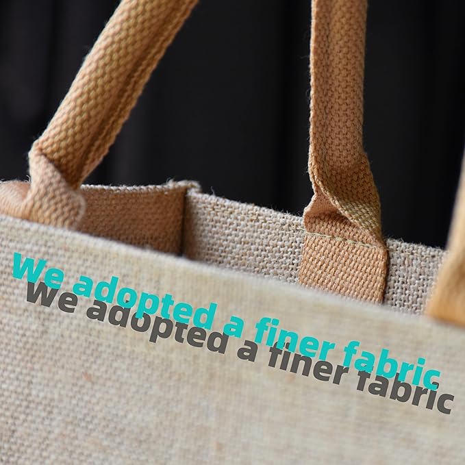 15PCS burlap tote bags jute bridesmaid gift Handbags13.8×5.5×10.5 inch