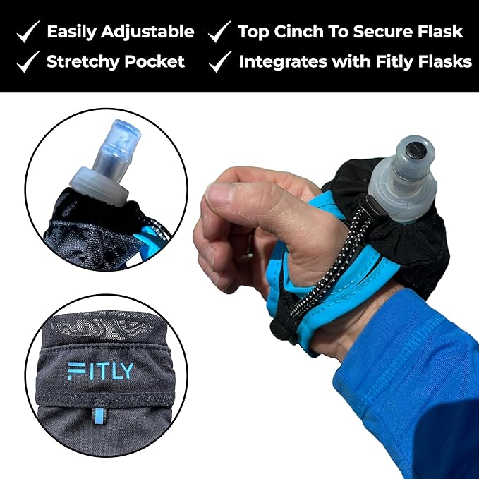 FITLY Soft Flask - Shrink As You Drink Soft Water Bottle for Hydration Pack - Folding Water Bottle Ideal for Running, Hiking, Cycling, Climbing & Rigorous Activity