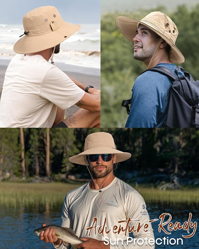 FURTALK Sun Hats for Men Fishing Hat UPF 80+ Foldable Wide Brim Outdoor Hiking Beach Summer Hats