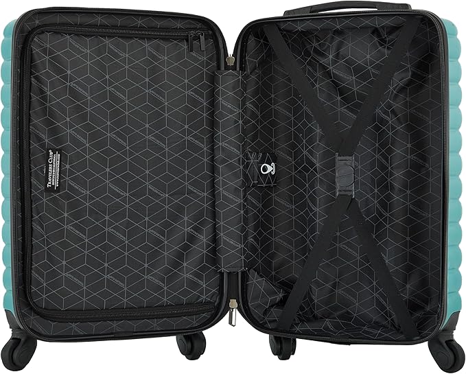 Travelers Club 22-Inch Gilroy Rolling Hardside Carry-On Luggage, Teal Blue