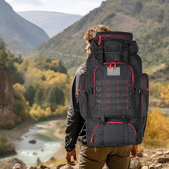 W WINTMING Hiking Backpack for Men 70L/100L Camping Backpack Military Rucksack Molle 3 Days Assault Pack for Climbing | Camping Backpack, 3 Days Assault Pack, for Climbing
