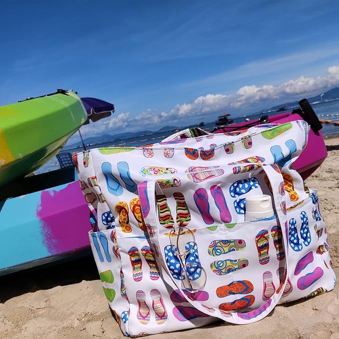 Bluboon Waterproof Beach Tote Pool Bags for Women Ladies Extra Large Carry On Bag With Wet Compartment for Weekender Travel