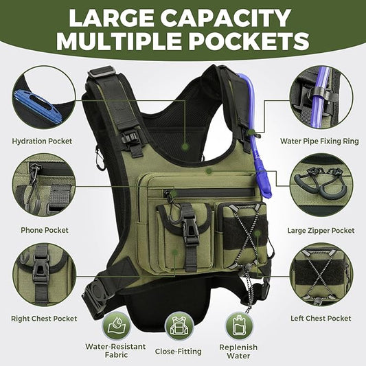 Criuage USA Original Patent Running Hydration Vest Backpack, Lightweight Chest Pack with 2.0L Water Bladder Bag Daypack for Hiking Running Cycling Race Marathon for Women Men