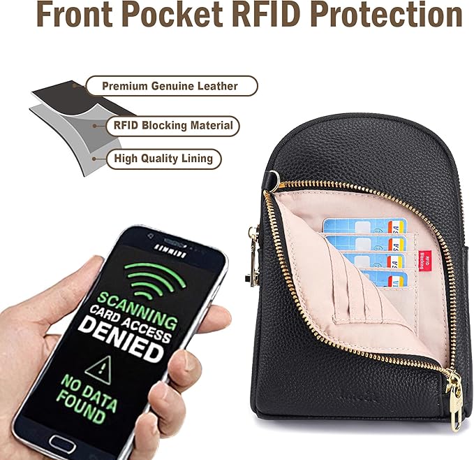 INICAT RFID Blocking Sling Bag Anti Theft Crossbody Bags Women Valentine's Day Gifts Travel Purses Vegan Leather