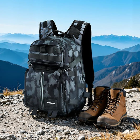 25L Hiking Backpack - 600D Oxford Water-Resistant, Large Capacity Dual-Shoulder Bag for Outdoor Trekking Camping