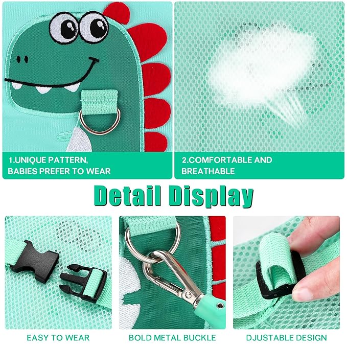 Toddler Leash-Baby Walking Safty Harness and Child Anti Lost Wrist Link for Girls/Boys Travel (Green)