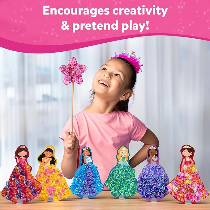 Skillmatics Poke-in Art - Magical Princesses, Mess-Free Fun for Kids, DIY Wood Craft Kits, Creative Activity, Christmas Gifts for Girls & Boys Ages 4, 5, 6, 7, 8, 9