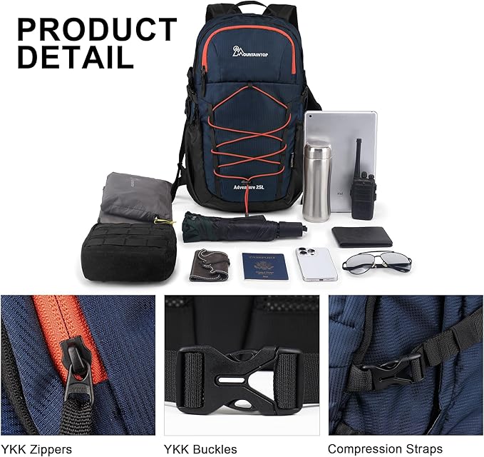 MOUNTAINTOP Hiking Backpack,25/30L Camping Backpack, Men Women Hiking Daypack Lightweight Travel Backpack for Climbing