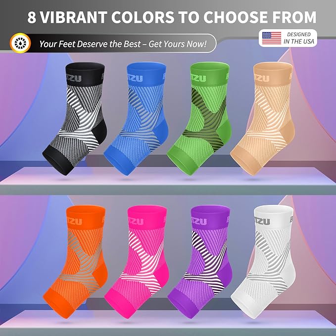 Compression Socks for Plantar Fasciitis, Achilles Tendonitis, Arthritis Relief, Ankle Brace Compression Sleeve with Foot Arch Support, Ankle Wrap for Women, Men, Swelling & Heel Pain Black S-M