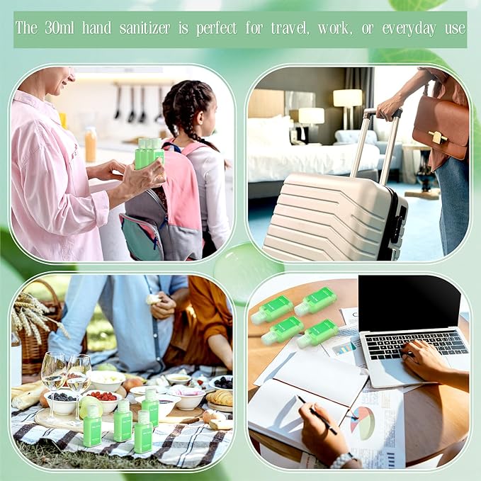Frienda 24 Pcs Mini Hand Sanitizers Bulk Aloe Vera Refreshing Gel Pocket Scented Hand Sanitizers Travel Size for Christmas Stocking Stuffers Women Men Teacher Nurses Coworker Staff Guest Holiday Gifts