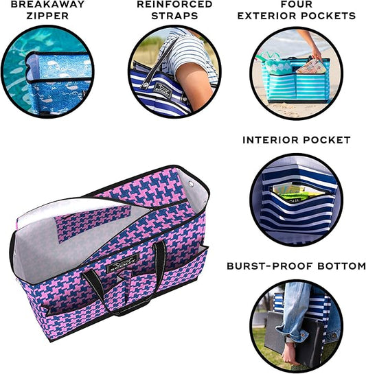 SCOUT Ben Pocket Tote - Large Multi-Use Tote Bag for, Nurses, Teachers, and Moms, 5 Pockets for Organizing, Breakaway Zipper