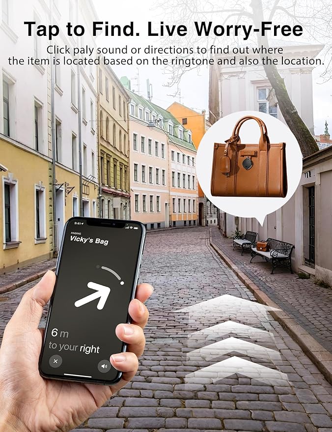 Air Tracker Tags - 2 Pack, Smart Bluetooth Tracker Tag & Finder Item Locators Works with Apple Find My, 100dB Sound, Item Finder for Keys, Bags, Luggage, Wallet, Backpack, Pet(iOS Only)