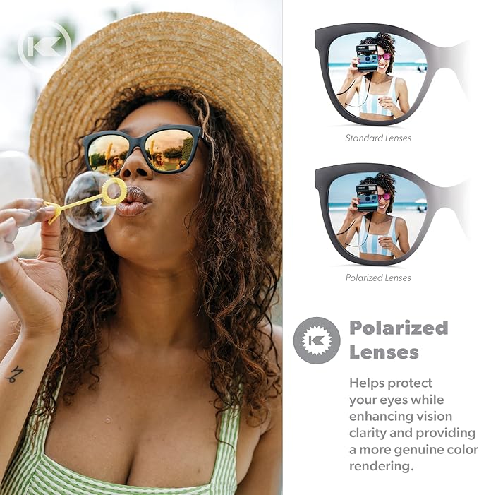 Knockaround Deja Views Polarized Sunglasses for Women - Impact Resistant Lenses & Full UV400 Protection
