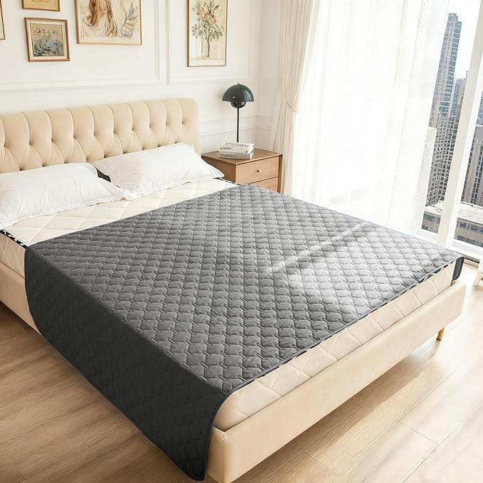 gogobunny 100% Double-Sided Waterproof Dog Bed Cover Pet Blanket Sofa Couch Furniture Protector for Puppy Large Dog Cat, Reversible (82x82 Inch (Pack of 1), Dark Grey/Light Grey)