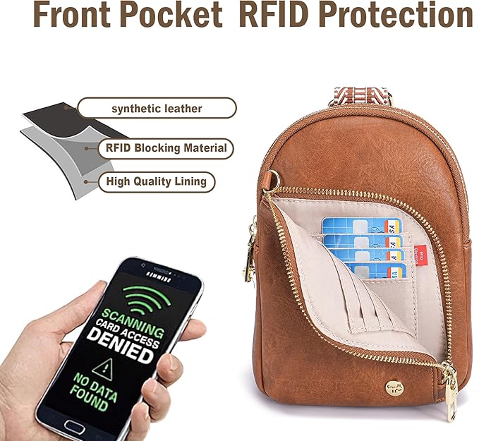 INICAT RFID Blocking Sling Bag Anti Theft Crossbody Bags Women Valentine's Day Gifts Travel Purses Vegan Leather