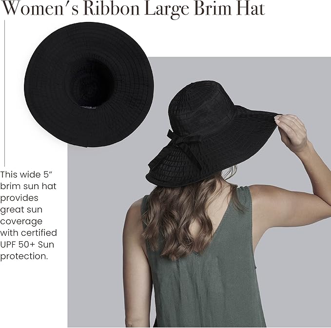 San Diego Hat Company Women's Ribbon Large Brim Hat