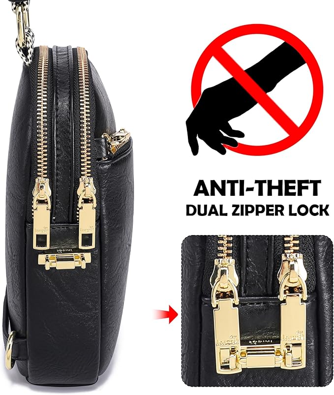 INICAT RFID Blocking Sling Bag Anti Theft Crossbody Bags Women Valentine's Day Gifts Travel Purses Vegan Leather