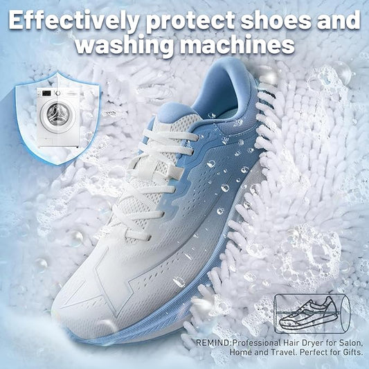 XXL Shoe Washing Machine Bag, Laundry Shoe Bag for Washer and Dryer, Laundry Shoe Bag Protect Sneaker, Running Shoes, Bras, Delicates and Toys, Includes 2 Shoes (White 2 Pack)