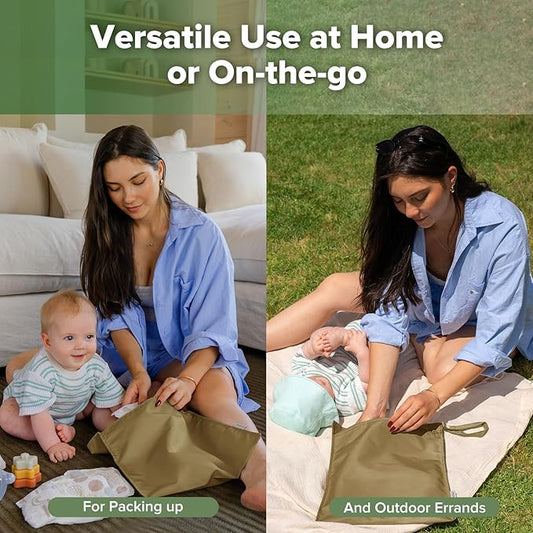 haakaa Waterproof Wet Bags for Baby Wet Dry Bags for Cloth Diaper, Swimsuit & Travel, 1pc, Brown