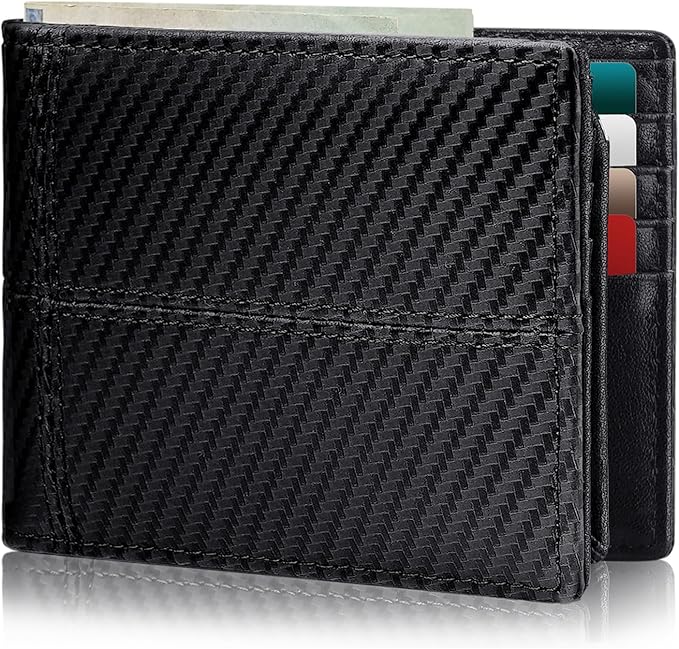 Artpaxy Mens Wallet Bifold Genuine Leather RFID Blocking Wallet for Men with 2 ID Windows 12 Card Holders 2 cash pockets 1 Gift Box
