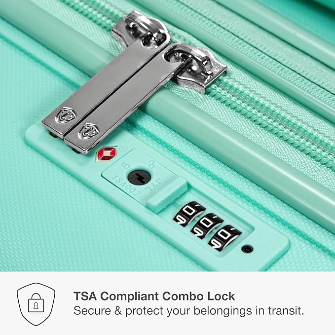 Traveler's Choice Pagosa Indestructible Hardshell Expandable Spinner Luggage, Mint, 2-Piece Set (22/26)