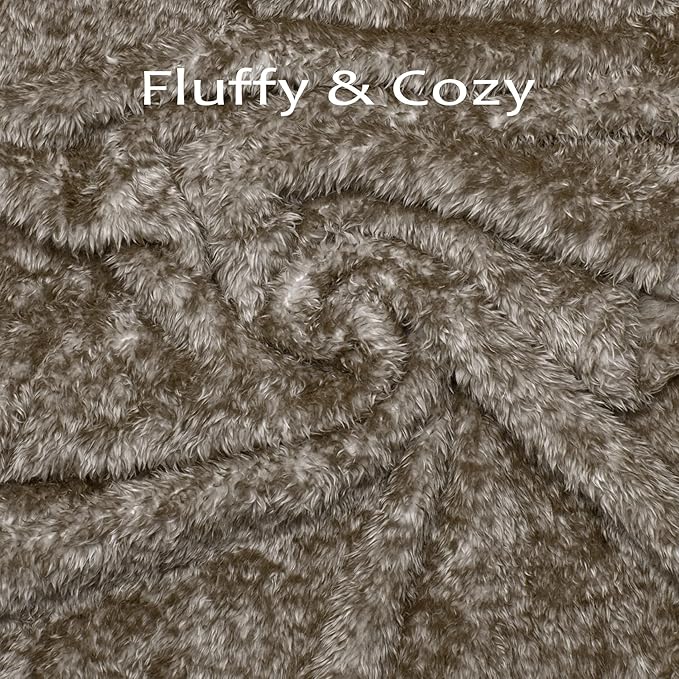 MACEVIA Fluffy Fleece Dog Blankets,Warm Soft Fuzzy Pets Blanket for Puppy,Small,Medium,Large Dogs and Cats,Plush Pet Throws for Bed,Couch,Sofa,Travel(24x29 Inch, Taupe)