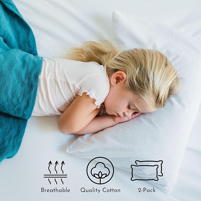 Youth Pillow - 16 X 22 - Soft & Hypoallergenic - Kids Sleeping Pillow - Toddler Bed Pillow - Perfect Size - Backed by Our Love The Fluff Guarantee (2 Pack)