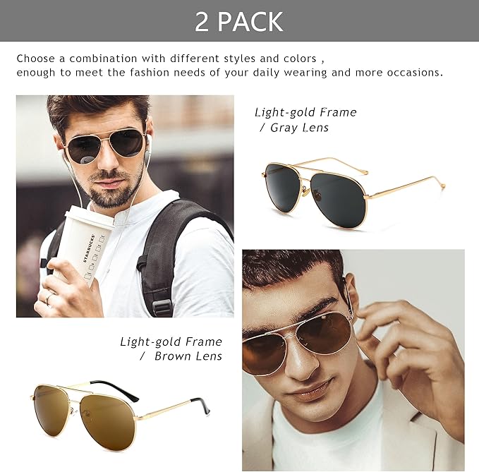 SUNGAIT Women's Lightweight Oversized Aviator Sunglasses - Classic Style Polarized Lens