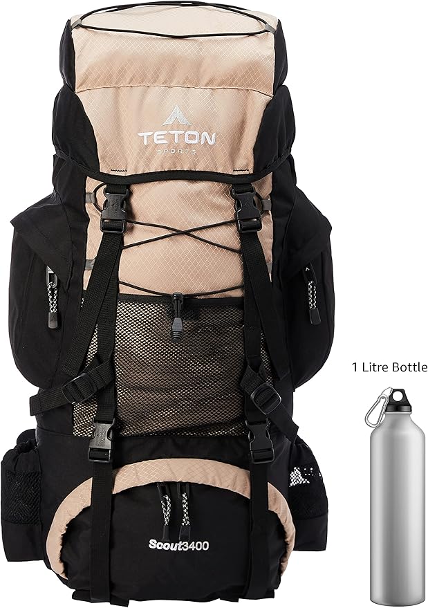 TETON 55L Scout Internal Frame Backpack for Hiking, Camping, Backpacking, Rain Cover Included