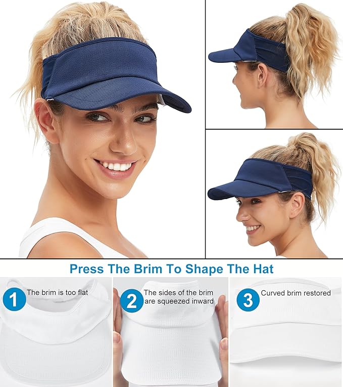 Sun Visor Hats for Men Women Lightweight Portable Stretchy Sun Hat for Running Tennis Golf