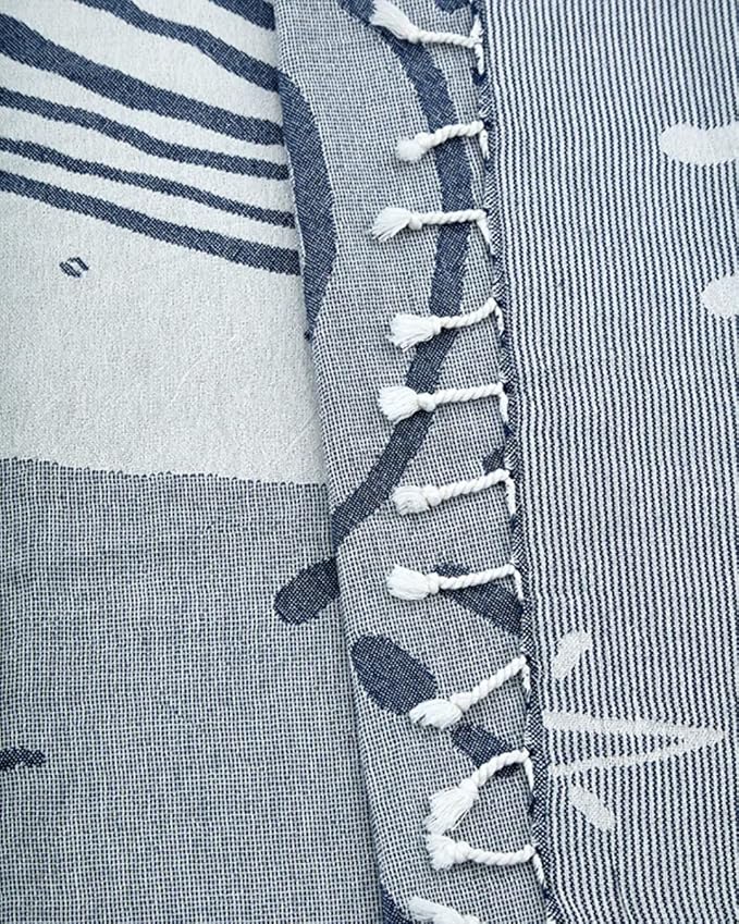 Sand Cloud Turkish Beach Towel - Sand Free - 100% Organic Turkish Cotton Yarn - Quick Dry Towel for Beach, Picnic, Blanket or Bath Towel - As Seen on Shark Tank - Marine Life (Mystical Whale)