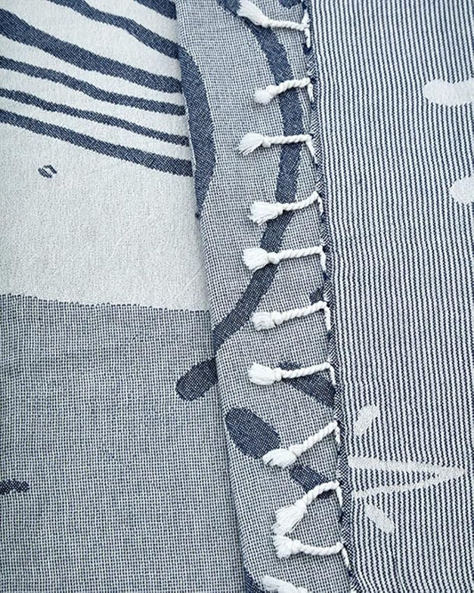 Sand Cloud Turkish Beach Towel - Sand Free - 100% Organic Turkish Cotton Yarn - Quick Dry Towel for Beach, Picnic, Blanket or Bath Towel - As Seen on Shark Tank - Marine Life (Mystical Whale)