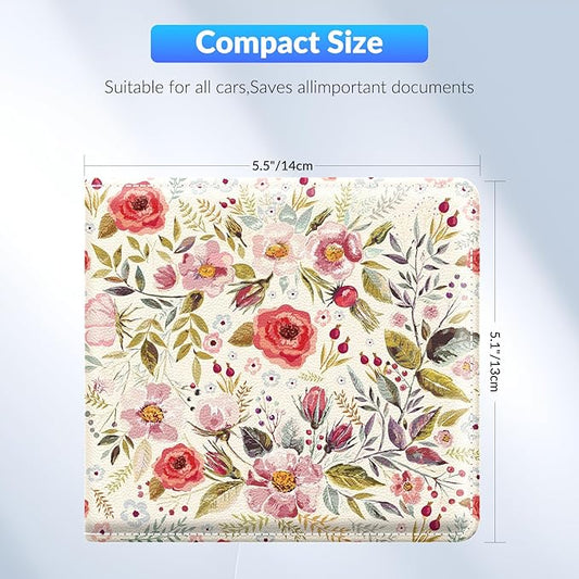 Car Registration and Insurance Card Holder，Vehicle Glove Box Car Organizer，Accessories Case for Storing Driving Licences, Cards, Documents