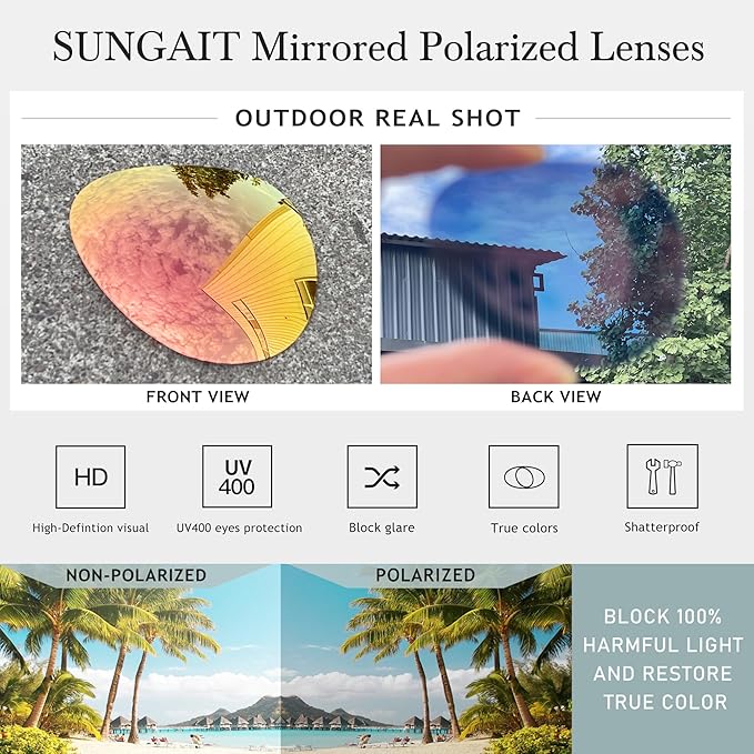 SUNGAIT Women's Lightweight Oversized Aviator Sunglasses - Classic Style Polarized Lens
