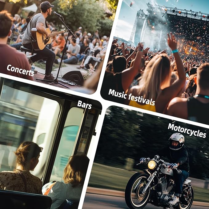 LYSIAN High-Fidelity Concert Ear Plugs – Reusable Musicians Earplugs for Noise Reduction. Perfect for Raves, Festivals, Drummer, DJs, Motorcycle. SNR 18dB 2 Pairs (L+S)–Clear Sound, Comfortable Fit.