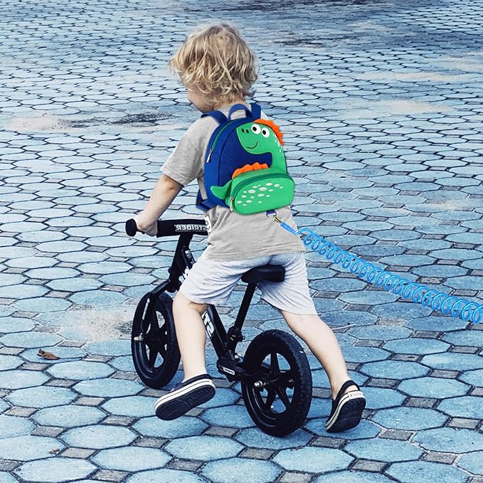 Accmor Toddler Harness Backpack Leash, Cute Dinosaur Backpacks with Anti Lost Wrist Link, Mini Child Leash Wristband Baby Protection for Walking, Keep Kids Close Tether Rein for Boys Aged 1-3 Years