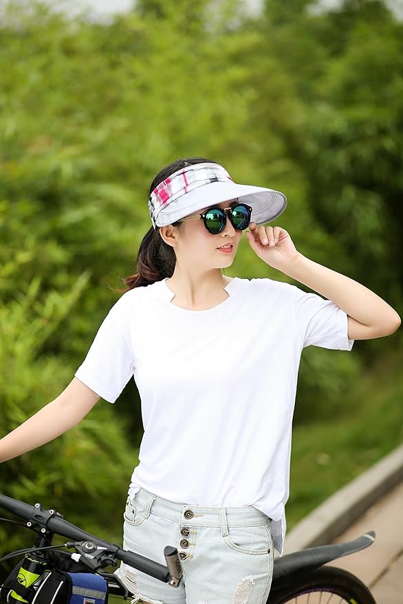 icolor Women Sun Hats UPF 50 Sun Protection Hat Summer Outdoor Neck Shield Flap Visor Hat Ponytail Hats Wide Brim Beach Hat