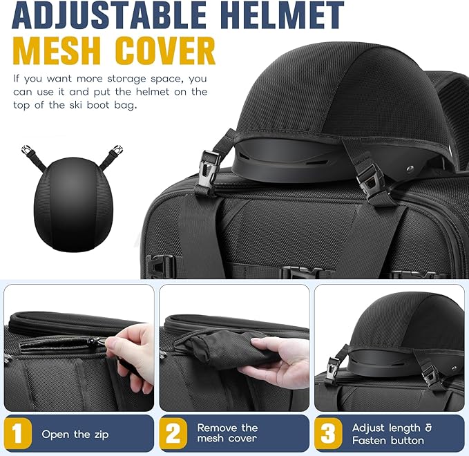 findway Ski Boot Bag, 55L Ski Boot bag Backpack 1680D Waterproof for Skis, Ski Helmet, Ski Boots, Snowboard & Accessories