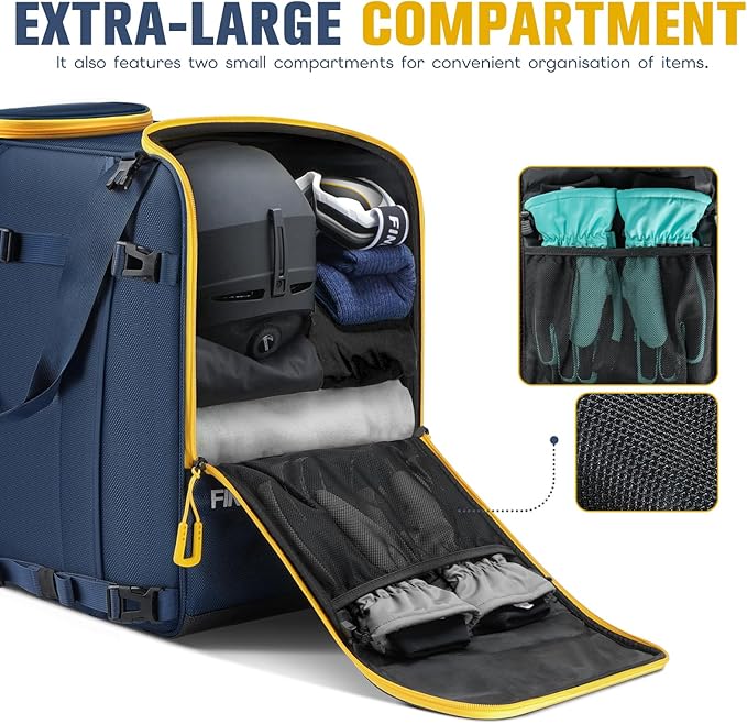 findway Ski Boot Bag, 55L Ski Boot bag Backpack 1680D Waterproof for Skis, Ski Helmet, Ski Boots, Snowboard & Accessories