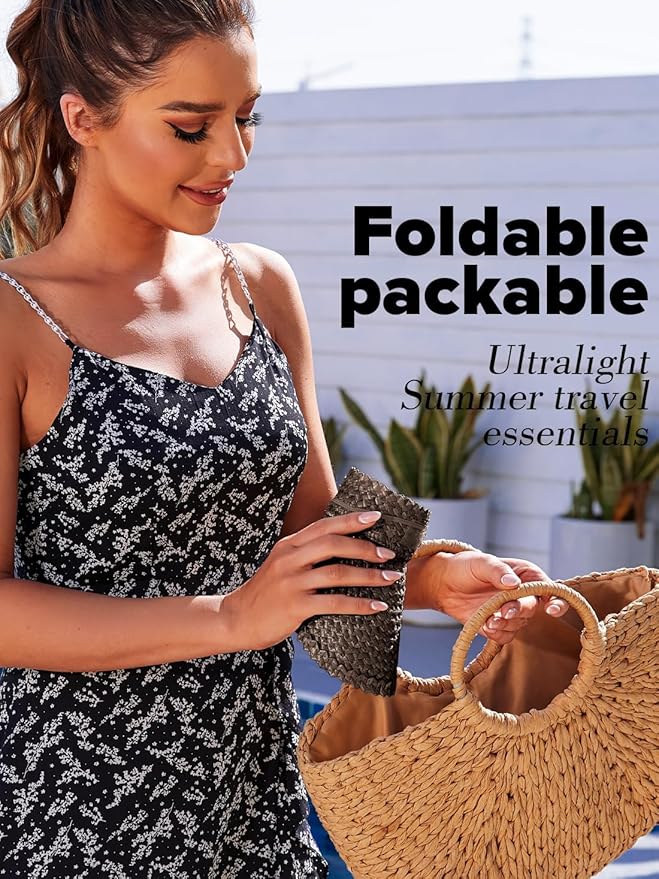 Straw Sun Visors & Hats for Women - Packable Beach Hats, Handmade, Sun Protection