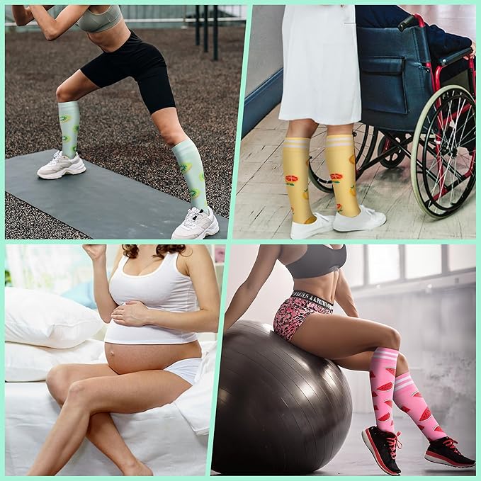 fenglaoda Compression Socks for Women Men 3 Pairs Graduated Compression Support Circulation Socks for Nurses