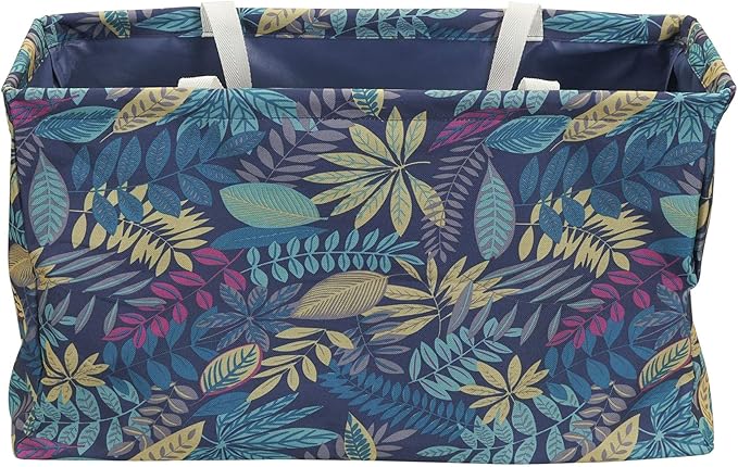 Household Essentials Large Canvas Utility Tote Bag with Handles | Collapsible Storage Basket for Laundry, Groceries, College, Beach, Car & More | Water-Resistant Lining | 11"x22"x13"