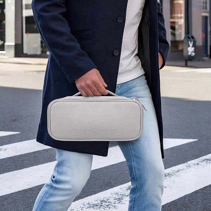 Lacdo Electronic Organizer Travel Cable Organizer Bag Pouch Tech Electronic Accessories Carry Case Portable Double Layers Charger Case for Cable, Cords, Charger, Earphone, Power Bank, Gray