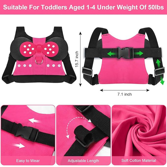 Accmor Toddler Harness Leash, Cute Kids Leash + Anti Lost Wrist Link, 3 in1 Adorable Baby Leash Child Walking Harness Wristband Assistant Strap Mini Belt Protector for Girls to Outdoor Travel