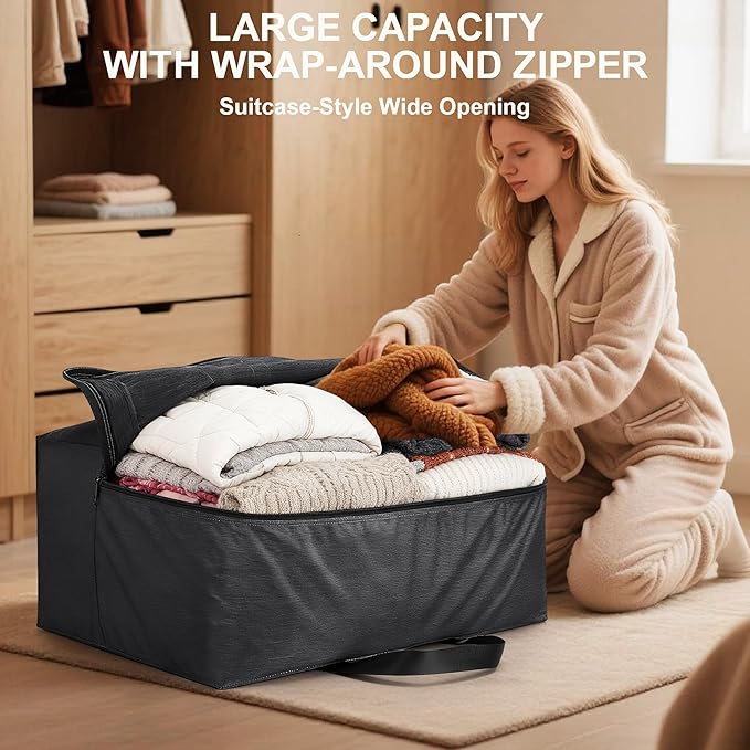 SUNUP Large Duffle Bag for Travel, 120L Foldable Travel Duffel Bag for Men Women, Waterproof Carry On Overnight Weekender Moving Storage Bags, Black