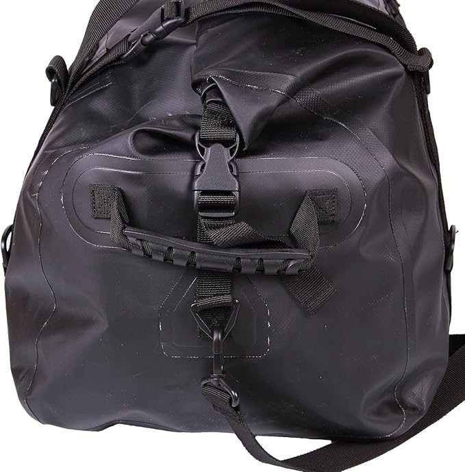 Waterproof Duffle Bag for Travel and Camping with Roll-Top Closure, Durable, All-Weather, and Versatile Dry Bag - Rockagator Mammoth Series (60 Liter, Black)