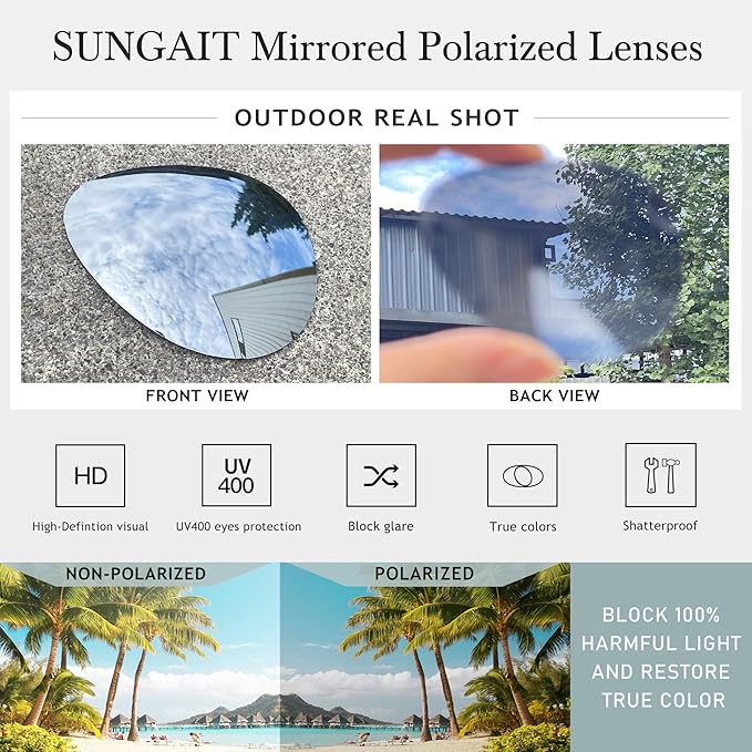 SUNGAIT Women's Lightweight Oversized Aviator Sunglasses - Classic Style Polarized Lens