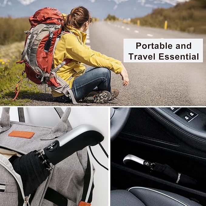 TradMall 10 Pack Bulk Umbrellas Travel Windproof Portable Compact Large Canopy Ergonomic Handle Auto Open & Close