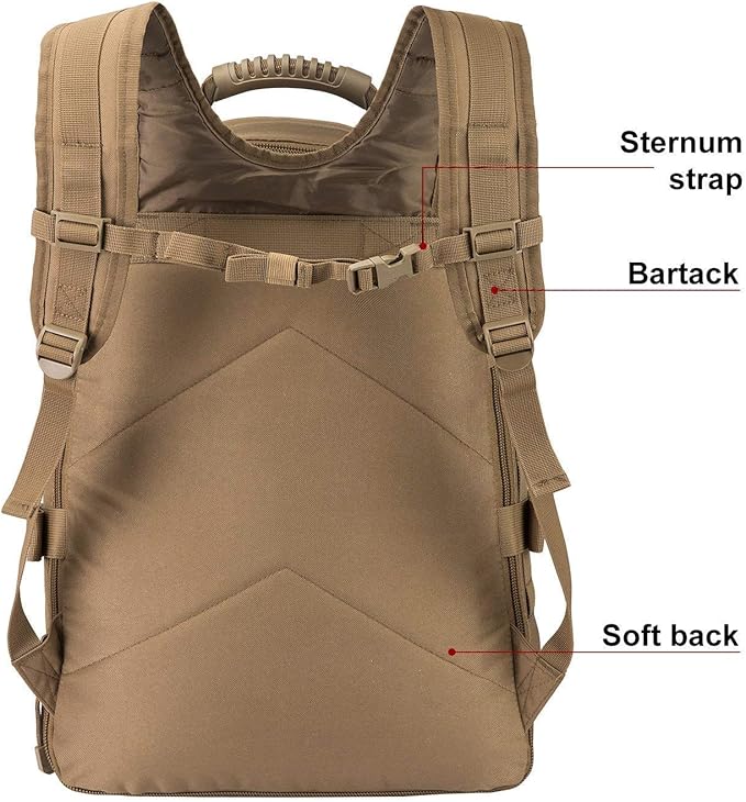 Greencity Laptop Backpacks Tactical 3 Day Expandable Bug Out Bag Classic Case Travel Hiking，Coyote